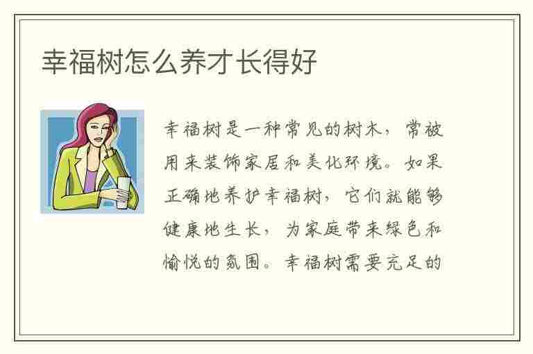 幸福树怎么养才长得好(幸福树怎么养最好)